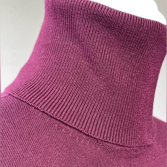 ☘️ Mango Short Sleeve Turtleneck in Burgundy / Mauve, L - Picture 3 of 12
